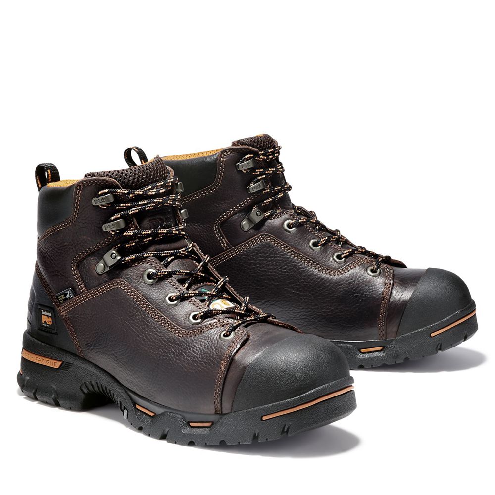 Botas de Trabajo Masculino - Timberland Pro® Endurance 6\" Steel Toe - QRNAE4530 - Marrom Escuro